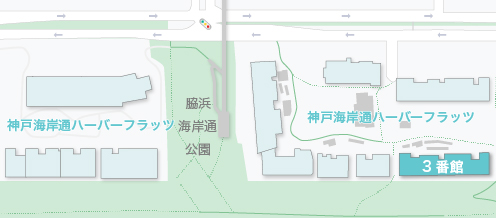 神戸海岸通ハーバーフラッツ3番館の位置